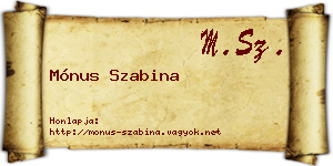 Mónus Szabina névjegykártya